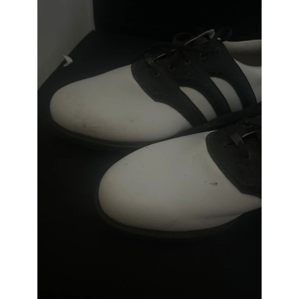 Adidas Mens Saddle Golf Shoes‎ White Black Croc Embossed 738443 Size 12.5 Sample